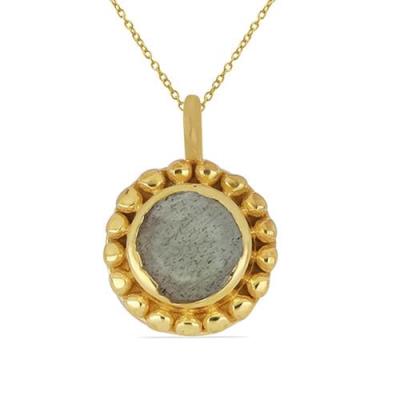 BUY REAL LABRADORITE SINGLE STONE BRASS PENDANTS